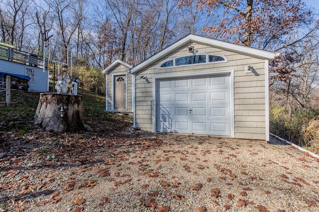 view of garage