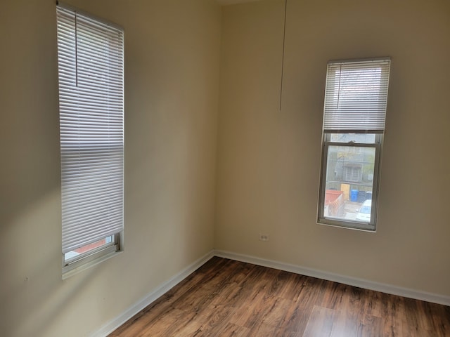 empty room featuring dark hardwood / wood-style floors and a wealth of natural light