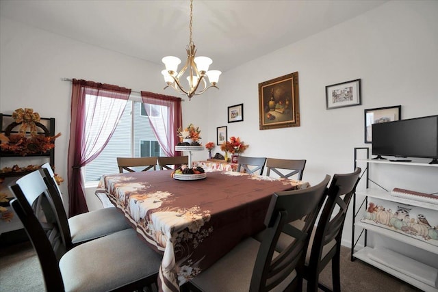 26864 W Wedgewood Ln, Channahon, IL 60410 - dining area featuring a chandelier and carpet flooring