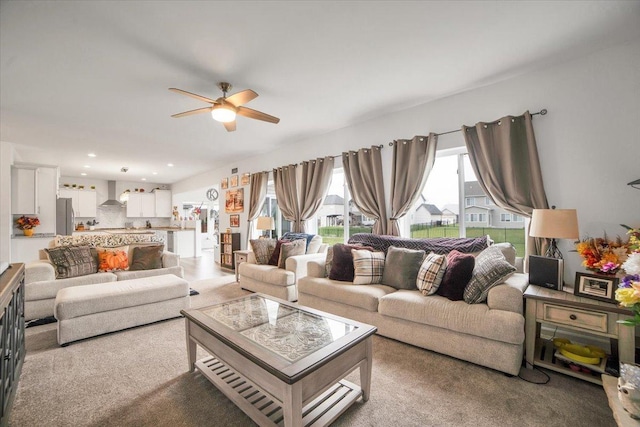 26864 W Wedgewood Ln, Channahon, IL 60410 - living area with ceiling fan and recessed lighting