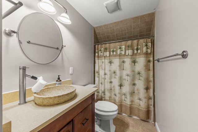 1310 Yorkshire Woods Ct, Wheaton, IL 60189 - bathroom featuring vanity, a shower with curtain, and tile patterned flooring