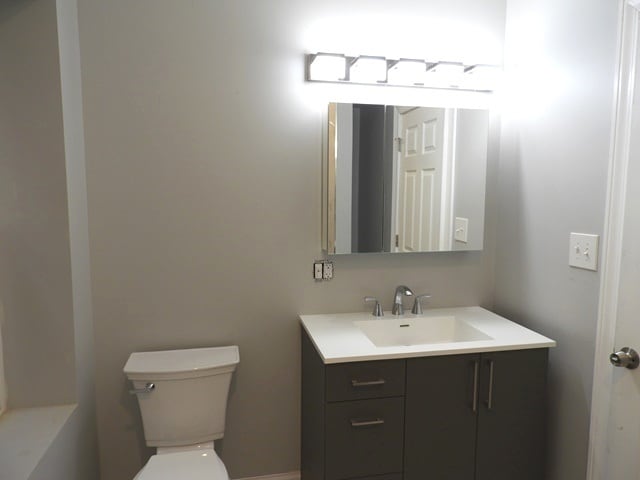 bathroom with vanity and toilet