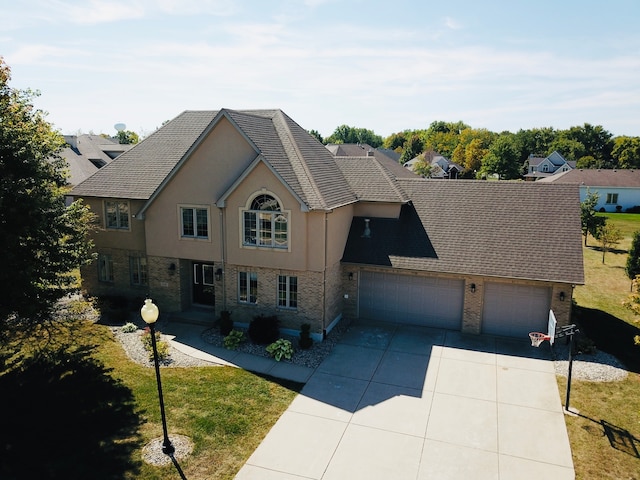 view of front of house with a garage