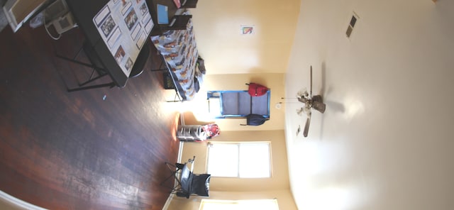 living room with ceiling fan