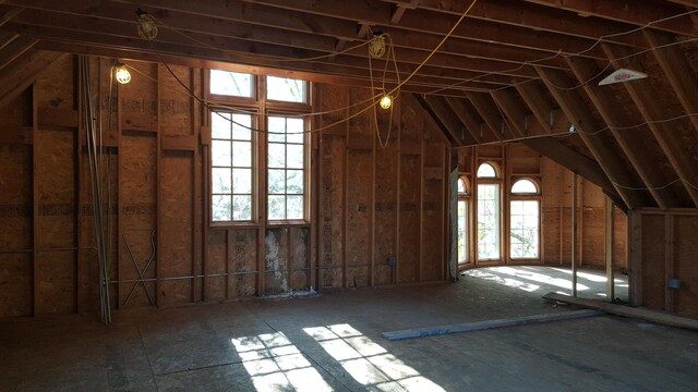 misc room featuring vaulted ceiling