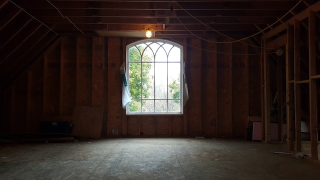 interior space featuring lofted ceiling