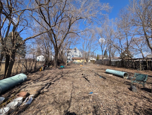 view of yard with fence