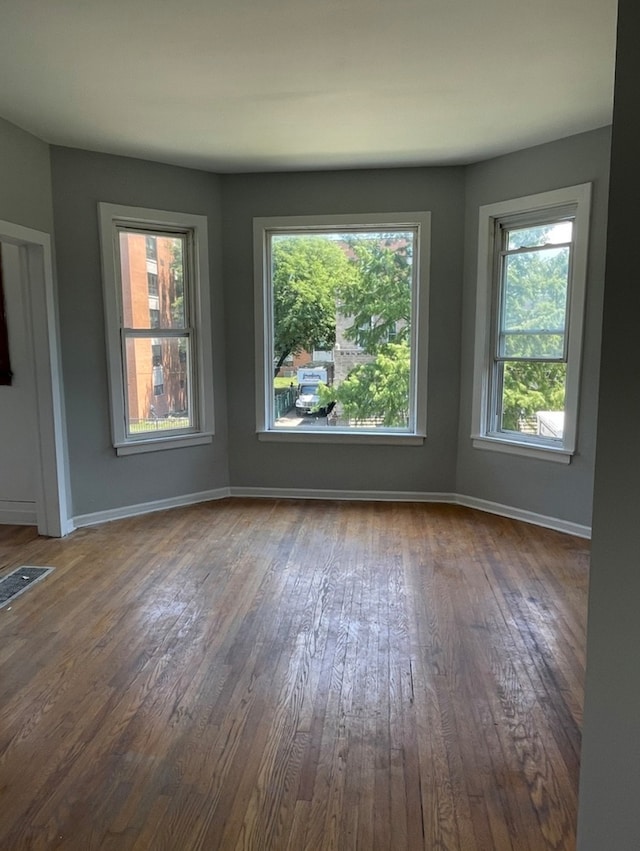 unfurnished living room with wood-type flooring