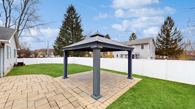 view of patio / terrace with a gazebo