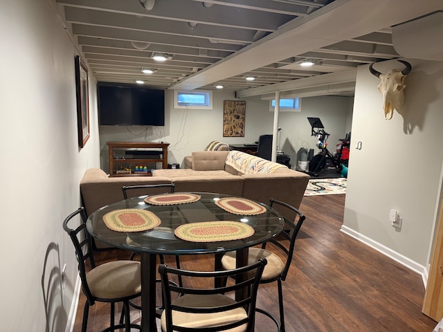 dining room featuring dark wood-type flooring