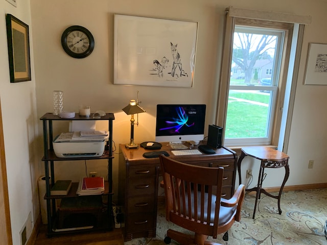 view of home office