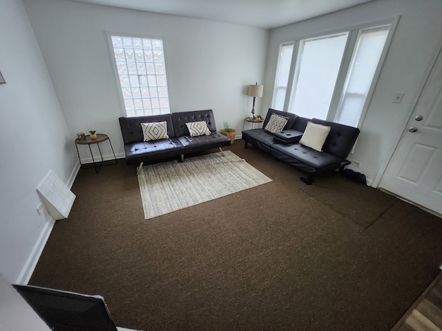 unfurnished living room featuring carpet flooring