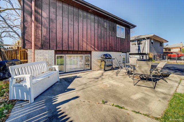 view of patio with a grill