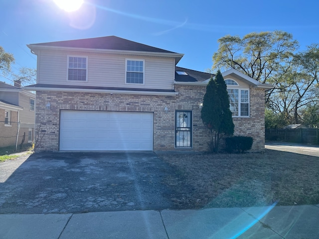 view of front property with a garage