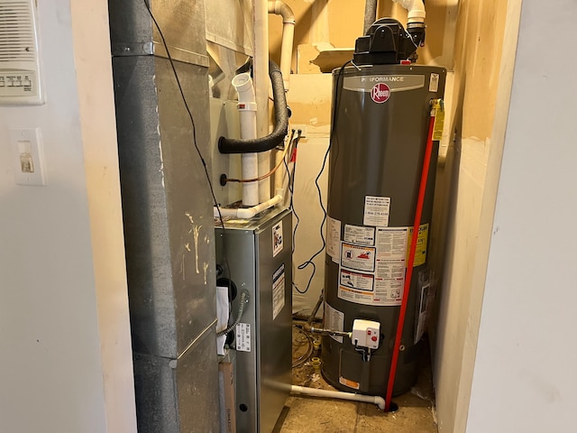 utilities featuring heating unit and water heater