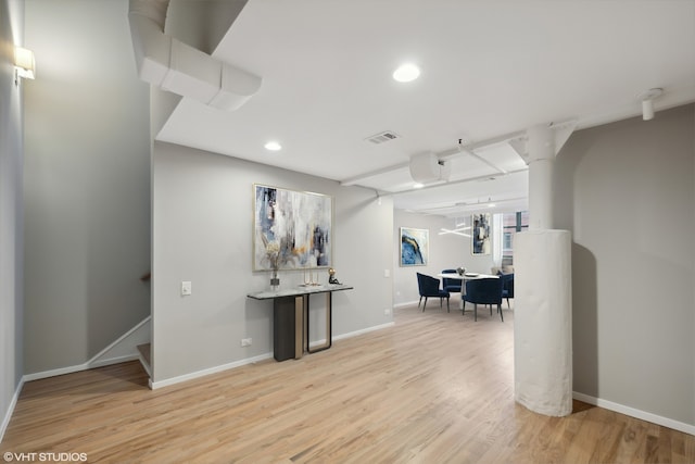 interior space with light wood-type flooring