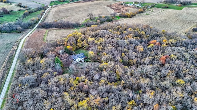 drone / aerial view with a rural view