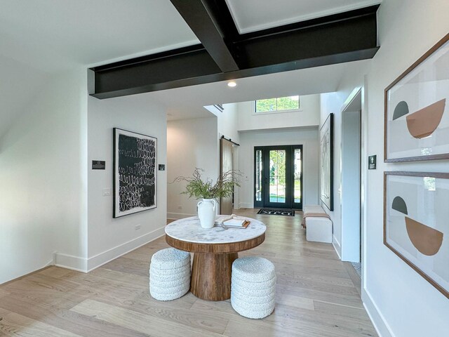 interior space with light wood-type flooring