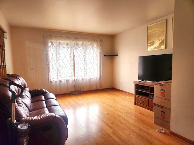 living room featuring light hardwood / wood-style flooring