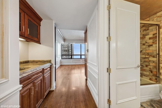 180 E Pearson St Unit 4901, Chicago, IL 60611 - hallway featuring dark wood-type flooring