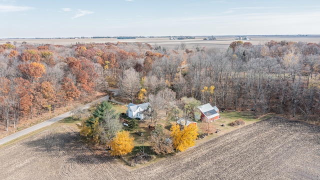 bird's eye view with a rural view