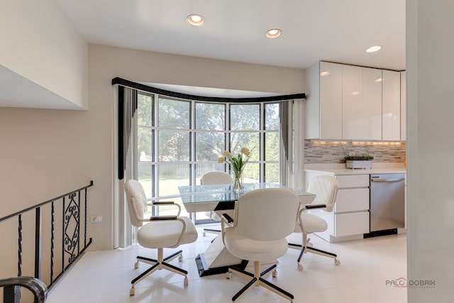 view of tiled dining area