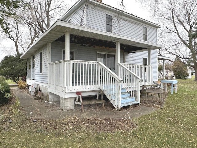 view of front of home with covered porch