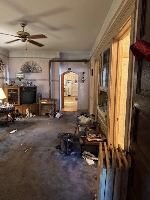 miscellaneous room with ceiling fan