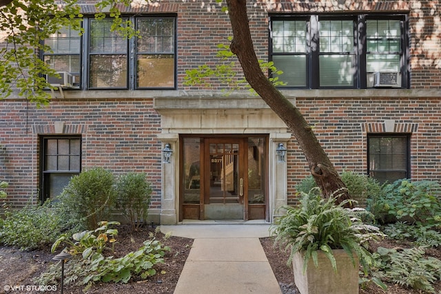 property entrance with french doors