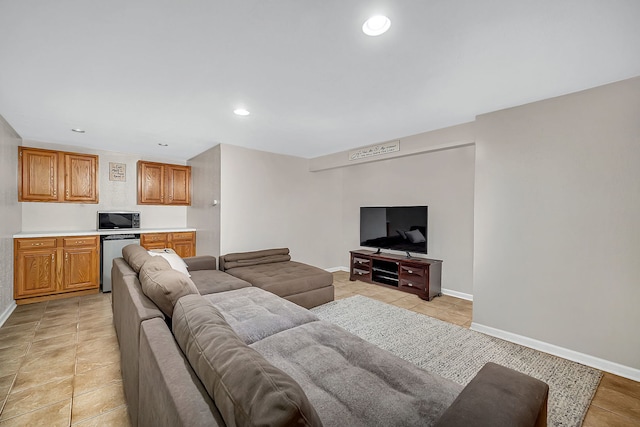 view of tiled living room