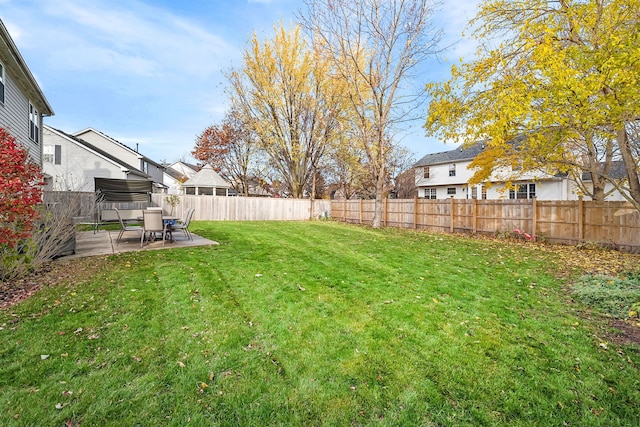 view of yard with a patio area