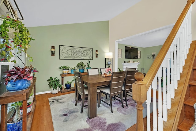 dining room with hardwood / wood-style flooring