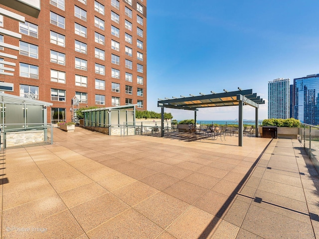 view of property's community with a pergola