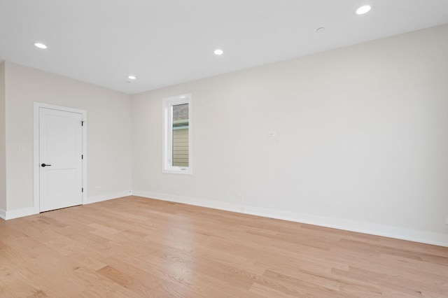 empty room featuring light wood-type flooring