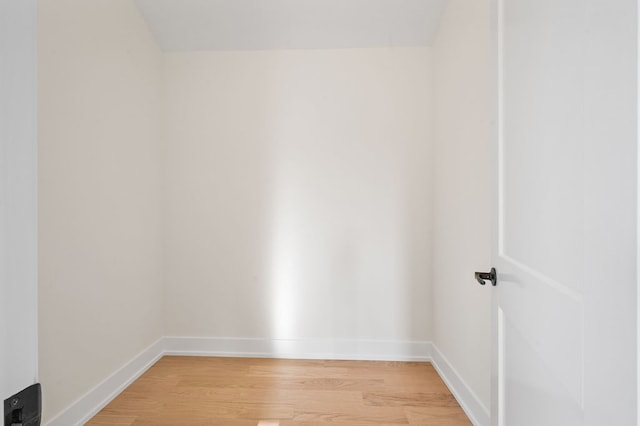 unfurnished room with light hardwood / wood-style flooring