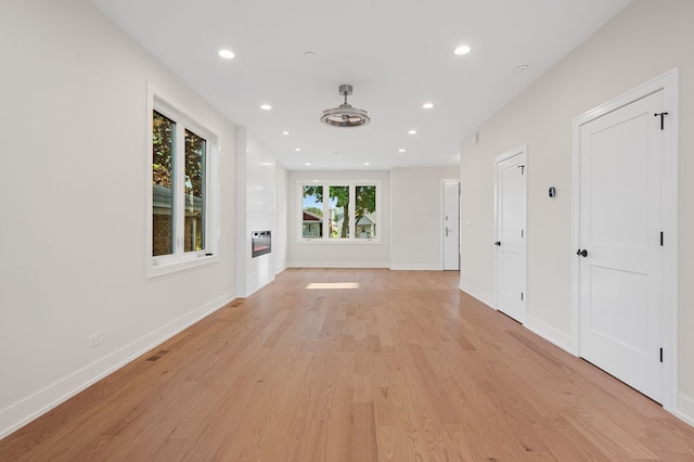 hall featuring light hardwood / wood-style flooring