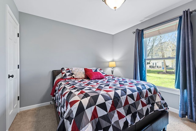 bedroom with carpet floors