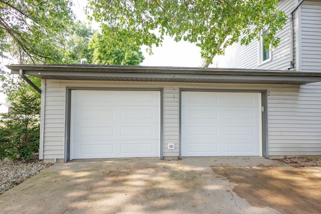 view of garage