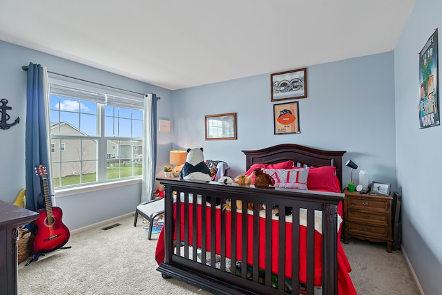 bedroom with carpet