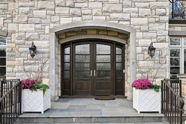 entrance to property with french doors