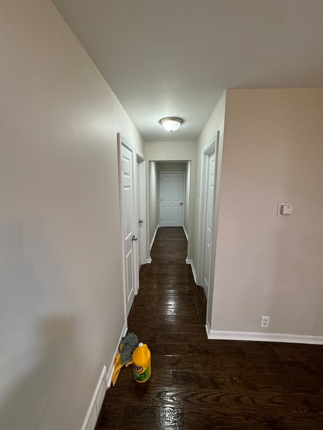 hall featuring dark hardwood / wood-style flooring