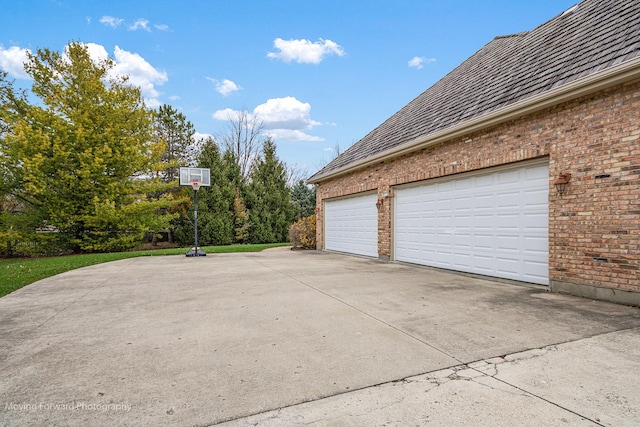 garage with driveway