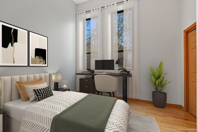 bedroom featuring light hardwood / wood-style flooring