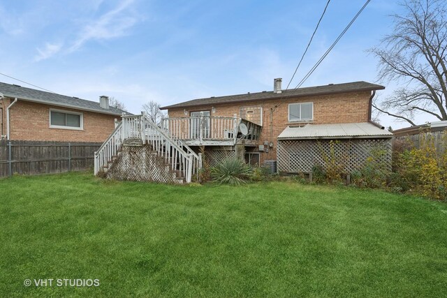 12416 S Trumbull Ave, Alsip, IL 60803 - back of property with stairway, brick siding, and a deck