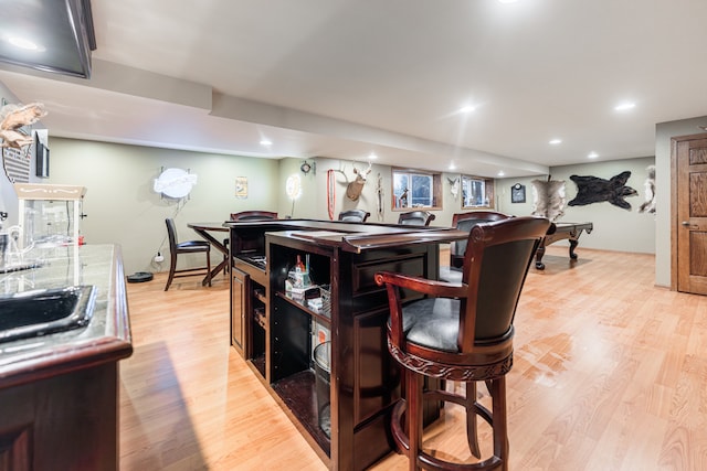 interior space with light hardwood / wood-style flooring