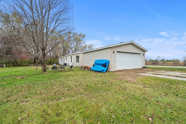 view of home's exterior with a lawn