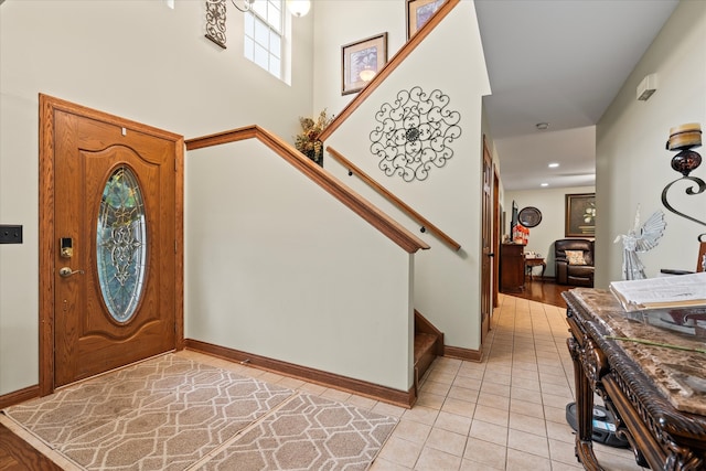 view of tiled entrance foyer