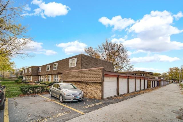 exterior space featuring a garage