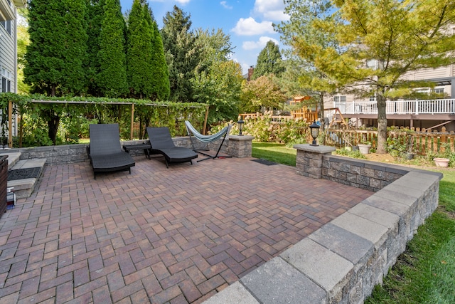 view of patio with fence