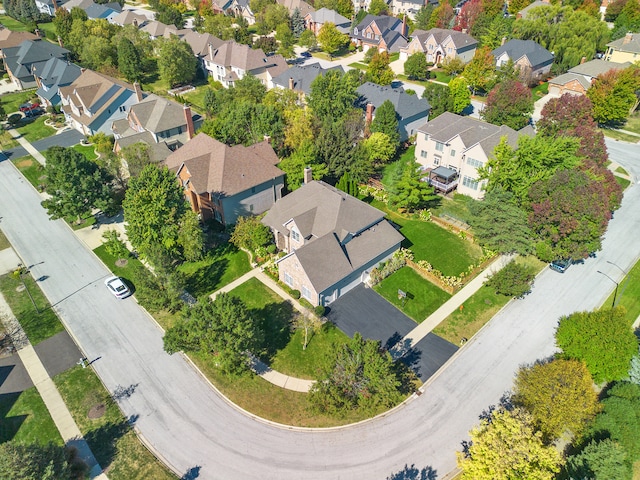 aerial view with a residential view